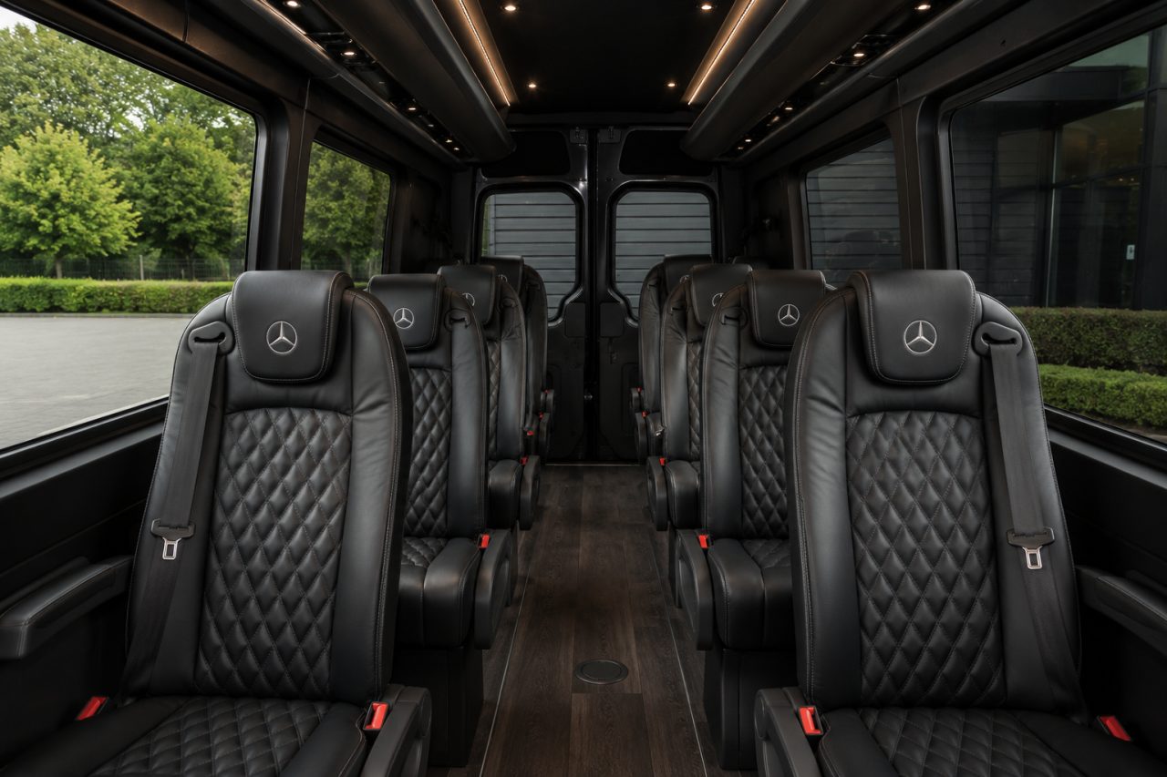 Mercedes Sprinter 12-seater with chauffeur in London — Luxelimo group travel