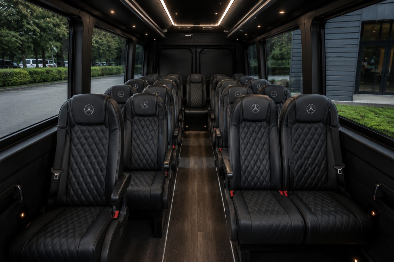 Mercedes Sprinter 16-seater with chauffeur in London — Luxelimo group travel