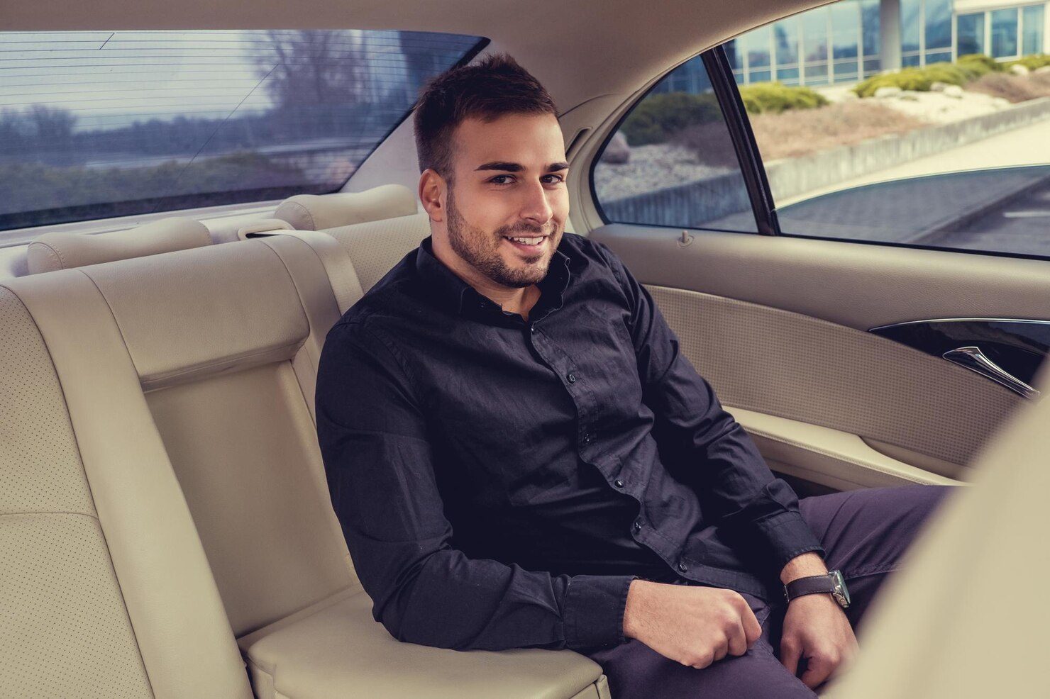 The Dorchester Hotel chauffeur service London — Luxelimo chauffeur-driven luxury car at The Dorchester, Park Lane