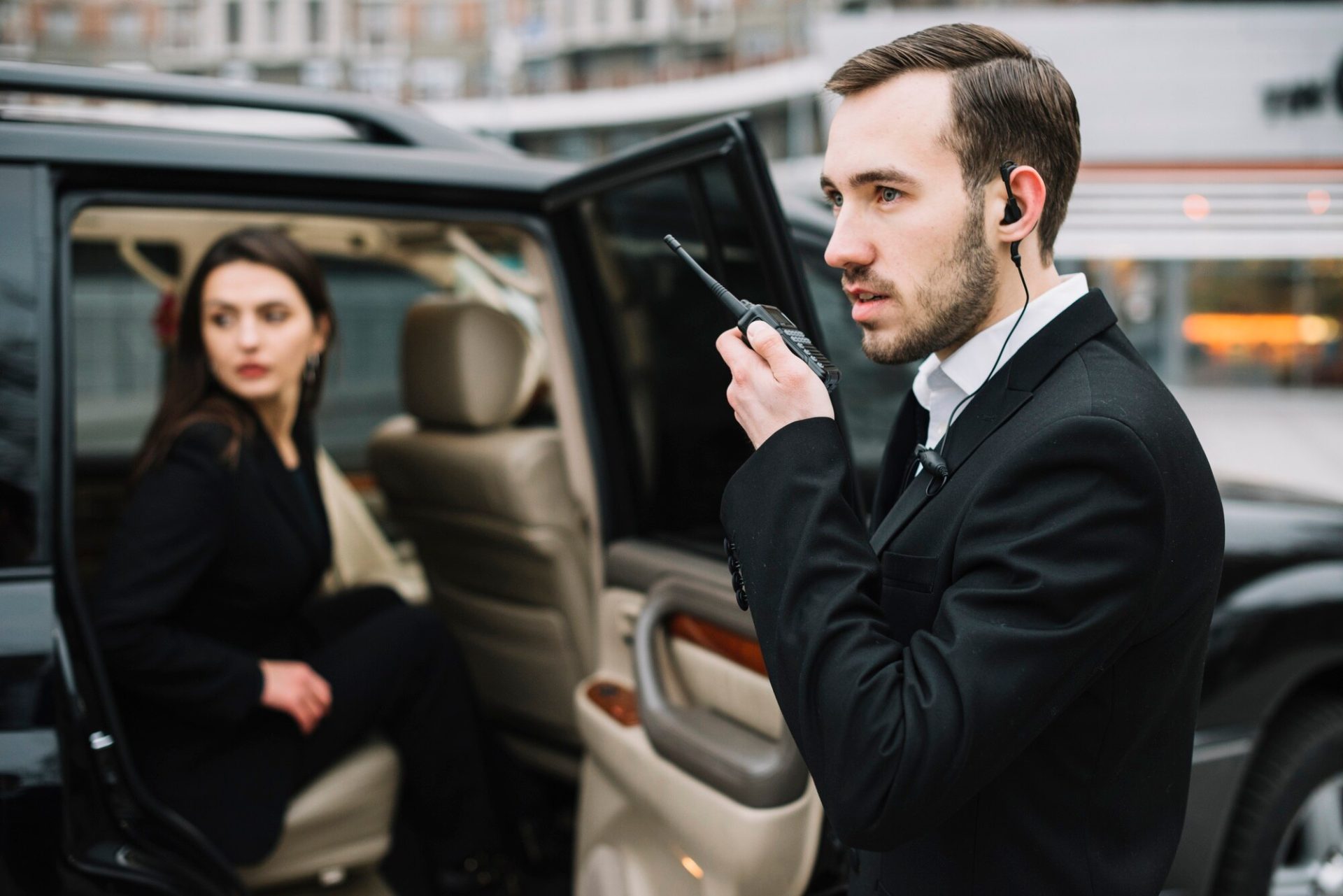 Luxelimo close protection chauffeur service London — security-trained drivers for high-risk principals
